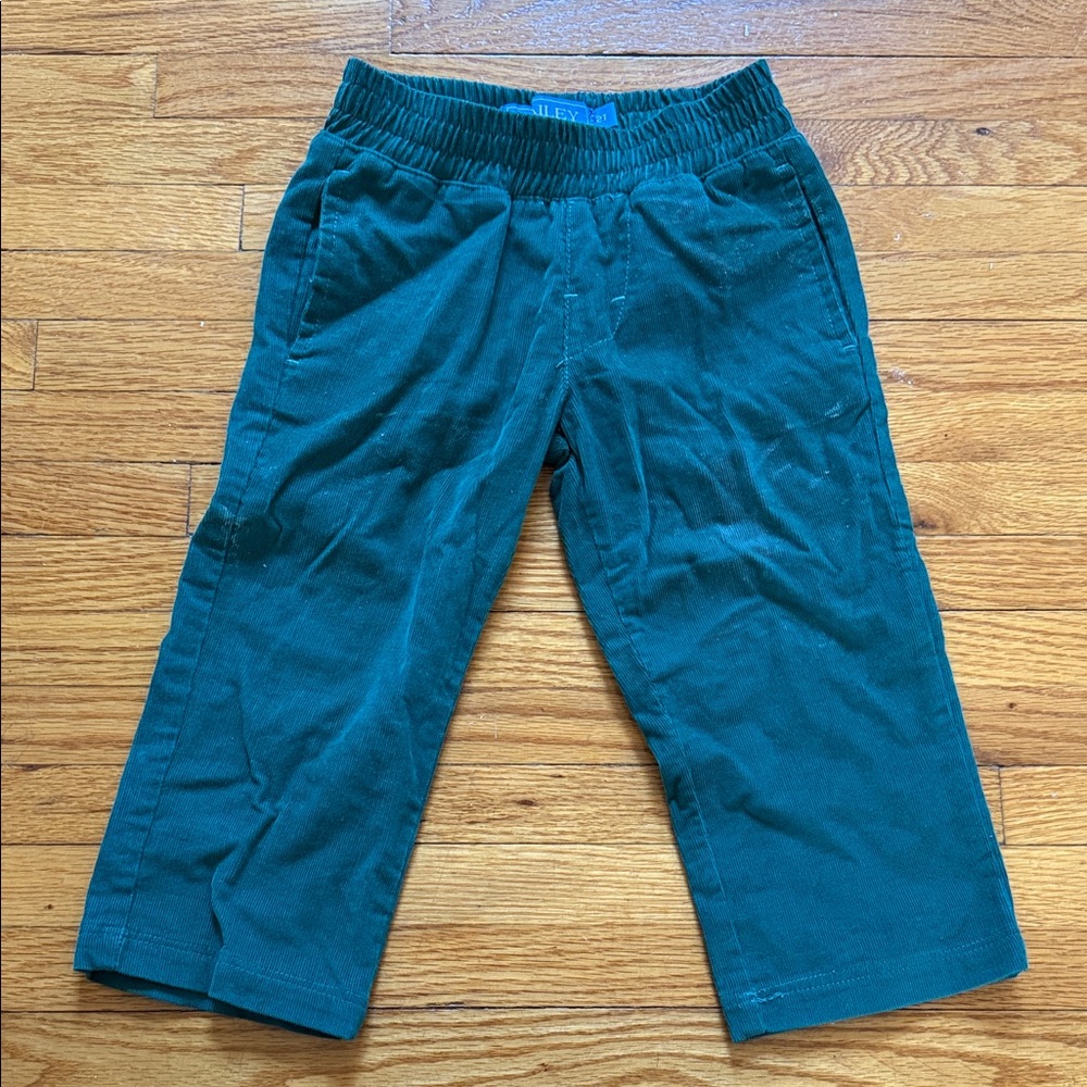 Kids Dark Green Corduroy Trousers